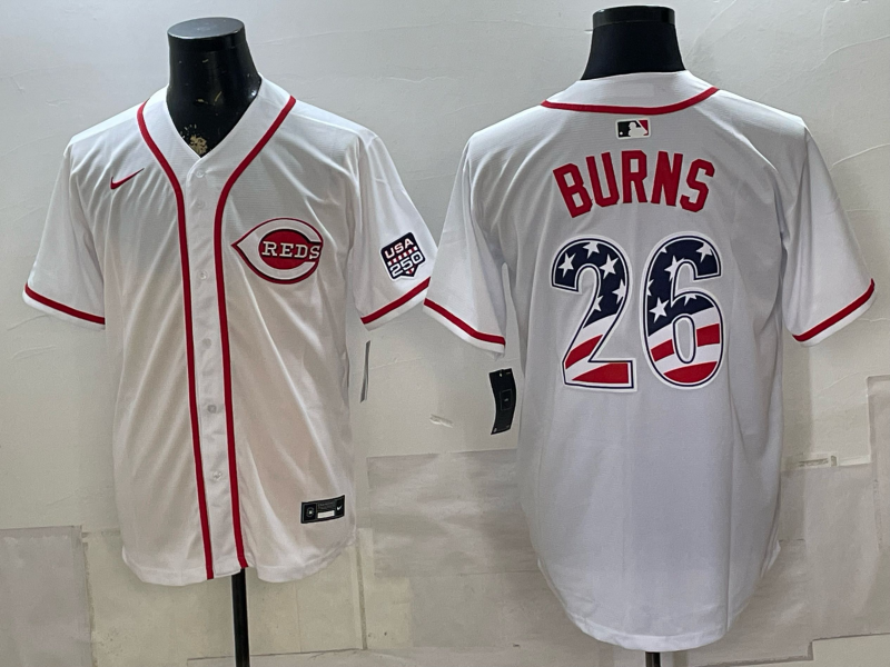 Men Cincinnati Reds #26 Burns white Nike 2026 MLB Jersey 071500->cincinnati reds->MLB Jersey